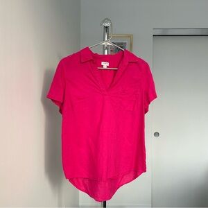 J Crew pink short sleeve blouse